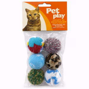 Set Pelotas Pet Play Gato 6 Unidades
