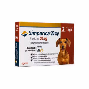Antiparasitario Zoetis Simparica 20 mg 5–10 kg para Perro 3 Tabletas