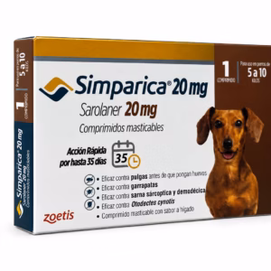 Antiparasitario Zoetis Simparica 20 mg 5–10 kg para Perro 1 Tableta