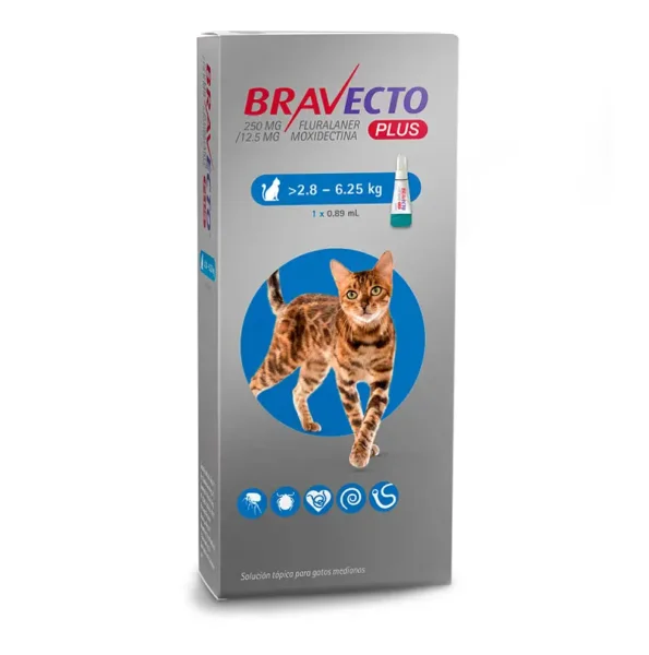 BRAVECTO PLUS GATO 2.8 A 6.25 KG
