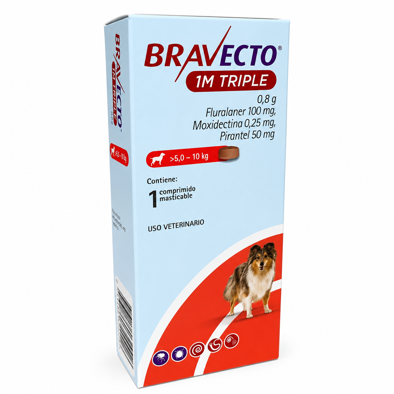 BRAVECTO 1 MES TRIPLE 5,0 - 10KG